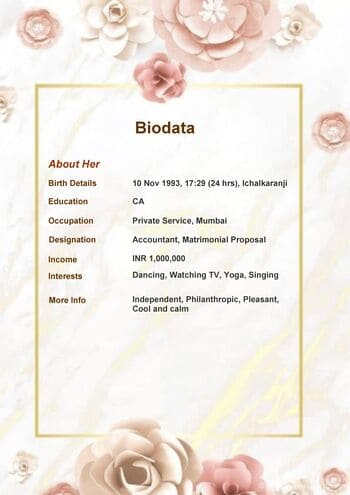 Biodata format for Goswami marriage